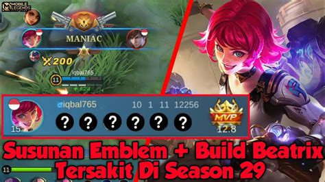 Susunan Emblem Build Beatrix Tersakit Di Season Mobile Legends