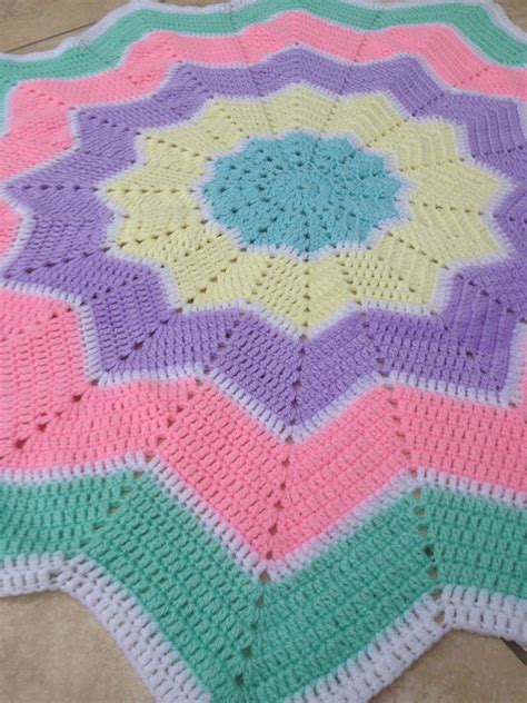 Rainbow Ripple Point Star Ripple Crocheting Blankets Projects To