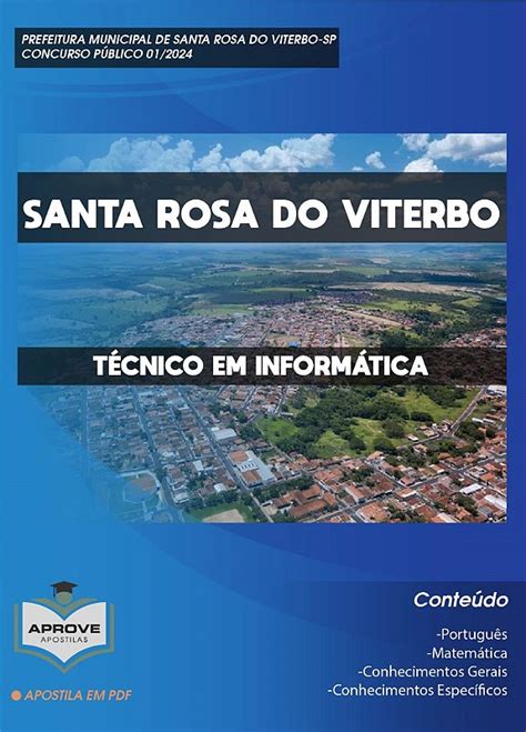 APOSTILA SANTA ROSA DO VITERBO TÉCNICO EM INFORMÁTICA Aprove Apostilas