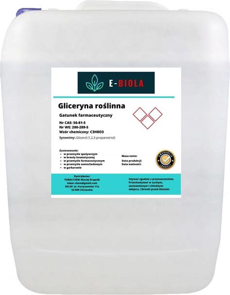 Drobne Akcesoria Medyczne Gliceryna Ro L Farmaceutyczna L Kg Ceny