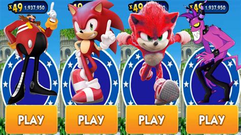 Sonic Dash Red Sonic Vs Red Movie Sonic Vs All Bosses Zazz Eggman All