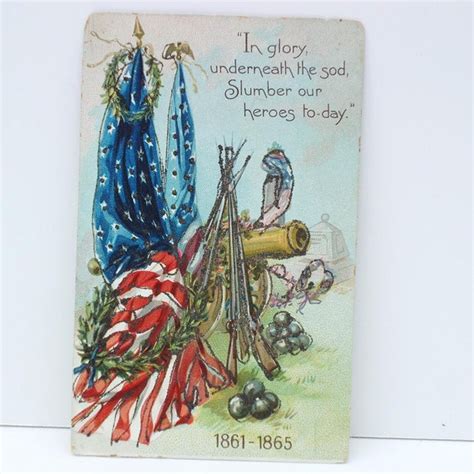 Vintage Patriotic Civil War Postcards Antique Postcard With