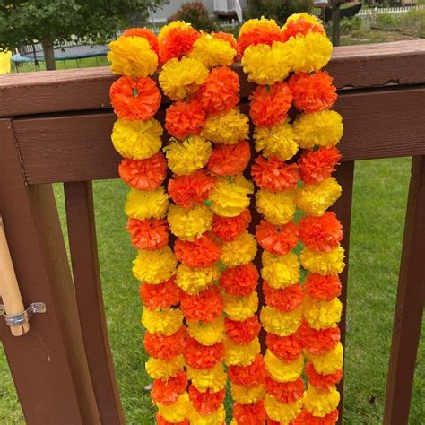 Artificial Marigold Strings Diwali Decoration Day Of The Dead Decor