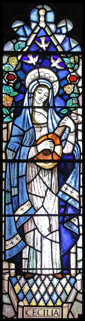 St Cecilia Playing A Lute This Stained Glass Window From M Flickr