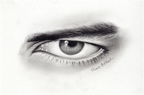 Hyper realistic male eye drawing done by me : r/drawing