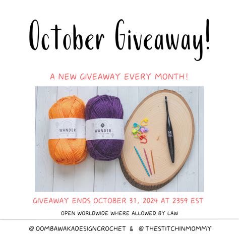 October Crochet Giveaway Win Furls Hook Yarn