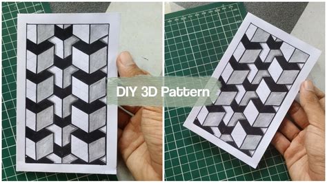 Cara Gambar Kotak 3d Diy 3d Cube Pattern Youtube