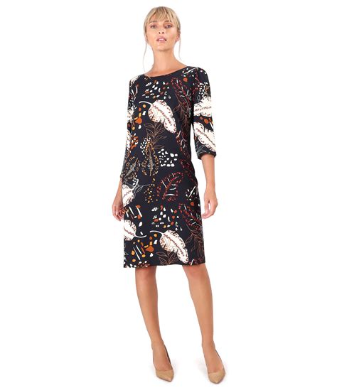 Casual Dress Made Of Viscose Printed With Floral Motifs Print Yokko