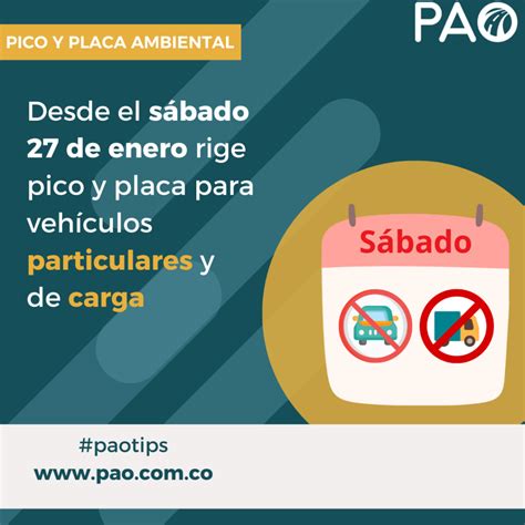 Pico y placa ambiental aplica el sábado 27 de enero PAO tu aliada en