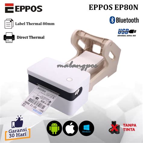 Jual Printer Bluetooth Barcode Thermal EPPOS EP80N USB Bluetooth Cetak