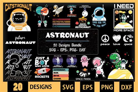 Astronaut Svg Bundle 20 Designs Graphic By Skinite · Creative Fabrica