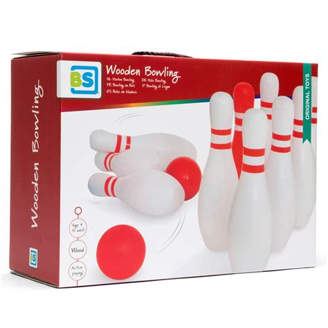 Set Bowling Din Lemn Joc Cu Popice Pentru Copii