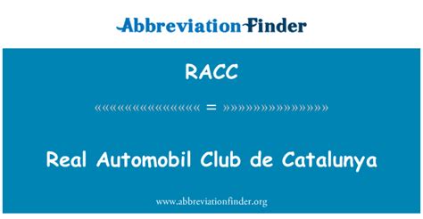 Racc Definición Real Automóvil Club De Catalunya Real Automobil Club