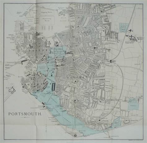 Antique Map Of Portsmouth Portsmouth