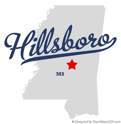 Map of Hillsboro, MS, Mississippi