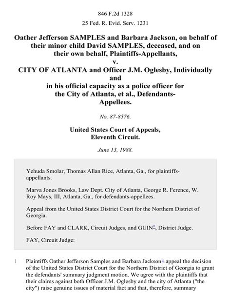 United States Court Of Appeals Eleventh Circuit Pdf Summary