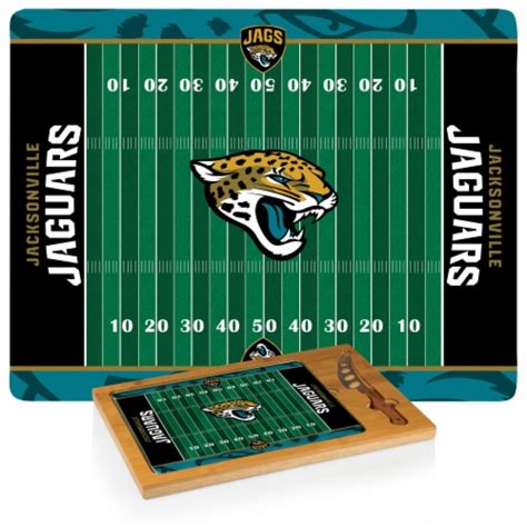 Jacksonville Jaguars Icon Glass Top Cutting Board And Knife Set 15 4 X