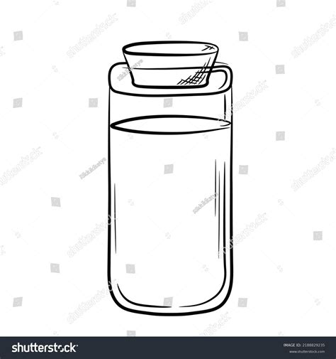 A Single Glass Jar With A Cork Stopper Hand Royalty Free Stock Vector 2188829235