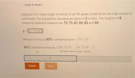 Solved Jump To Level 1suppose The Mean Height In Inches Of