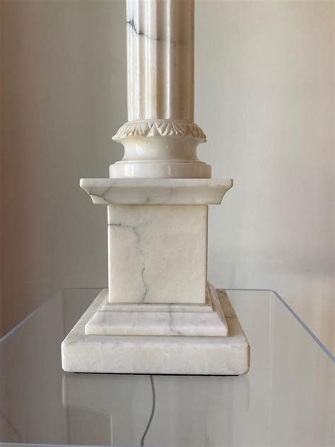 Pair Of White Marble Corinthian Column Table Lamps At 1stdibs