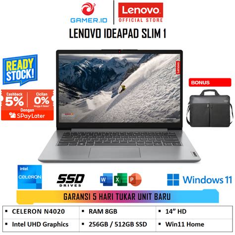 Jual CICILAN MURAH LENOVO IDEAPAD SLIM 1 14 INTEL CELERON N4020 8GB