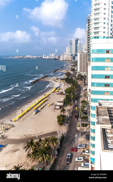 Cartagena Linear Skyline Barrio Bocagrande Cartagena Colombia Stock