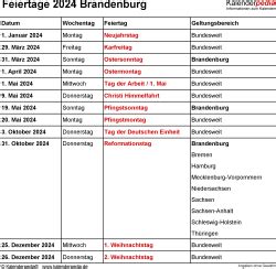 Feiertage Brandenburg 2024 Kalenderpedia