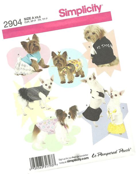 Simplicity Pattern 2904 Small Dog Clothes By Reinventedboutique