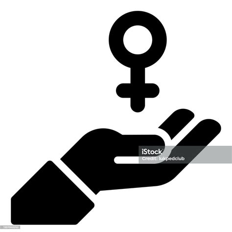 Hand Mit Weiblichem Geschlecht Symbol Symbol Feminismus Verwandten Vektor Stock Vektor Art Und