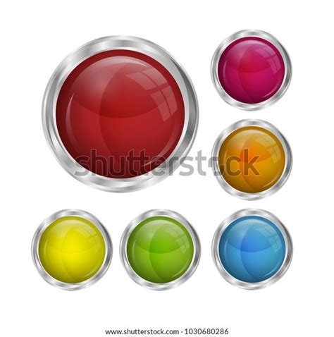 Shiny Colorful Rounded Buttons Stock Vector Royalty Free 1030680286