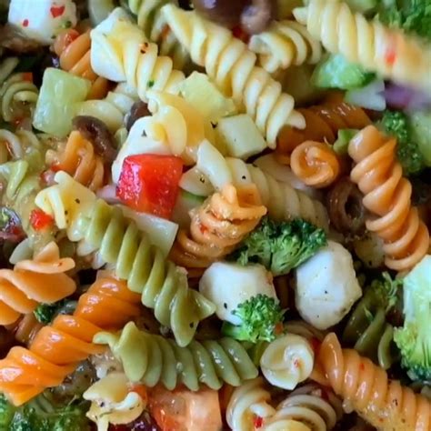 Tri Color Pasta Salad With Italian Dressing Tri Color Pasta Salad With