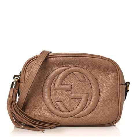 Gucci Pebbled Calfskin Small Soho Disco Bag Camelia Fashionphile