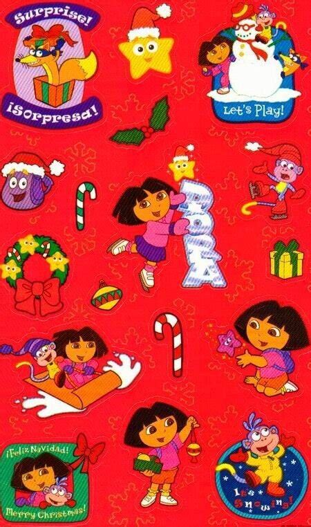 Maxi DORA THE EXPLORER CHRISTMAS Sandylion Stickers VINTAGE