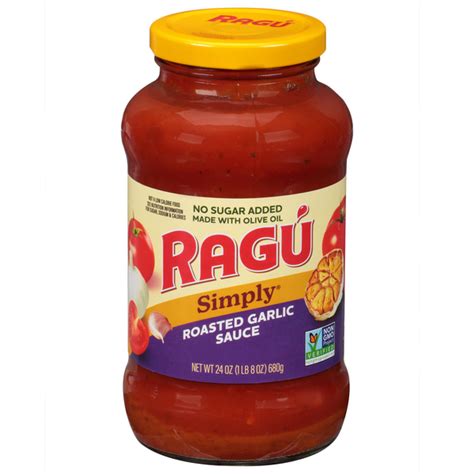 Save On Ragu Simply Pasta Sauce Roasted Garlic No Sugar Added Order