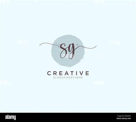 Sg Feminine Logo Beauty Monogram And Elegant Logo Design Handwriting Logo Of Initial Signature