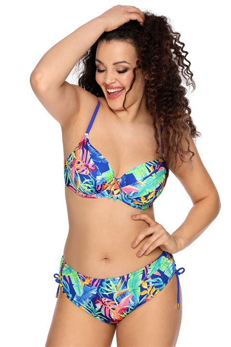 Ava Bikini Top Padded Underwired Floral Pattern Sk Blue Blue