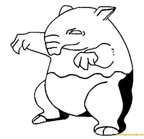 Drowzee Pokemon Coloring Page - Free Printable Coloring Pages