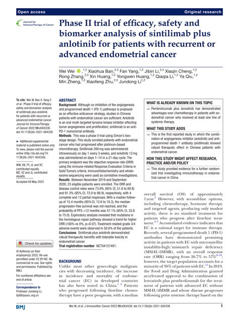 PDF Phase II Trial Of Efficacy Safety And Biomarker Analysis Of