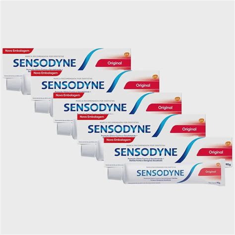 Creme Dental Sensodyne Original para Dentes Sensíveis 90g Kit cinco