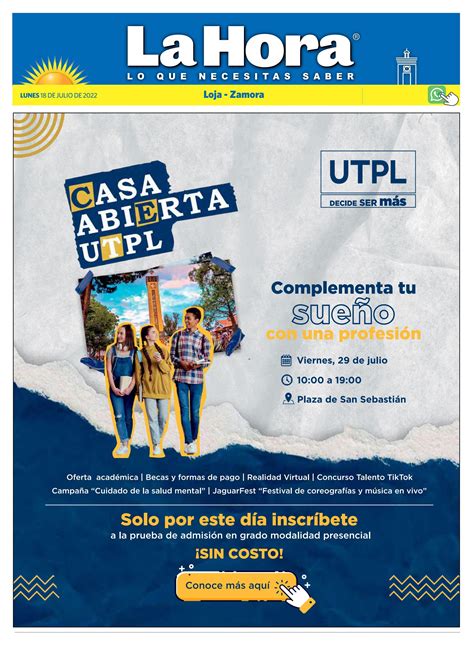 Diario La Hora Loja 18 De Julio 2022 By LA HORA Ecuador Issuu