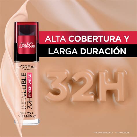 Base De Maquillaje Líquida Loréal Infallible 32h Fresh Wear 120 Vainille 30 Ml Delsol