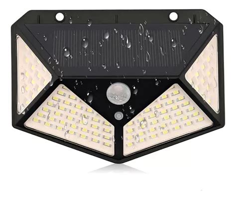 Luminária Parede Solar 100 Leds Bateria Luz Balizador Jardim MercadoLivre