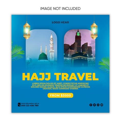 Premium PSD Hajj Or Umrah Travel Social Media Post Template Psd File