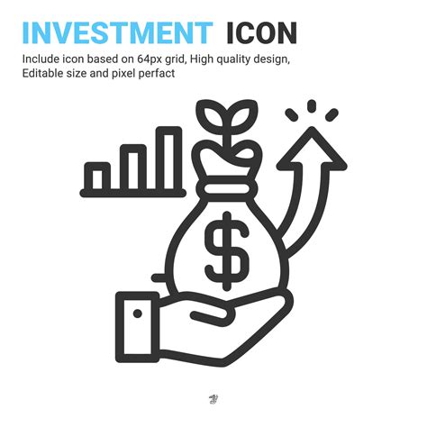 Investment icon vector with outline style isolated on white background ...