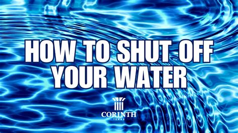 How To Shut Off Your Water Youtube