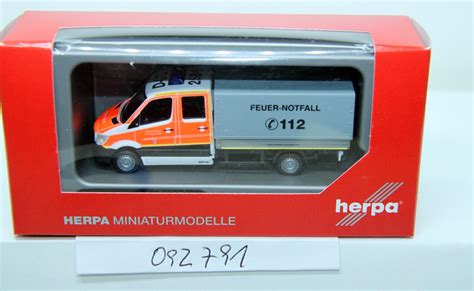 Herpa 092791 MB Sprinter Doka Feuerwehr Düsseldorf für Spur H0 mit