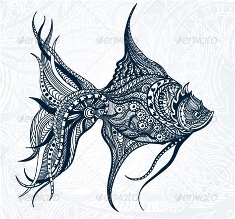 Abstract Fish Fish Drawings Vector Art Fish Art