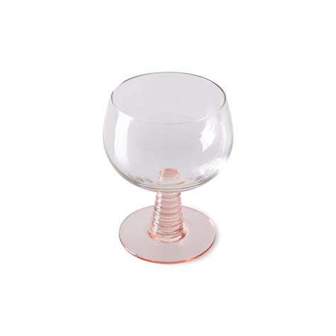 HK Living Verre à vin Tourbillon Swirl pied bas nude