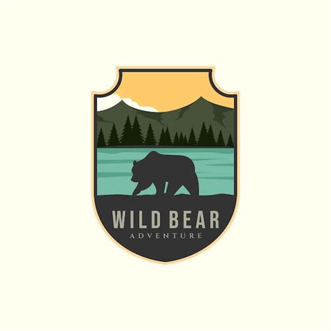 Premium Vector Wild Bear With Vintage And Emblem Style Logo Vector