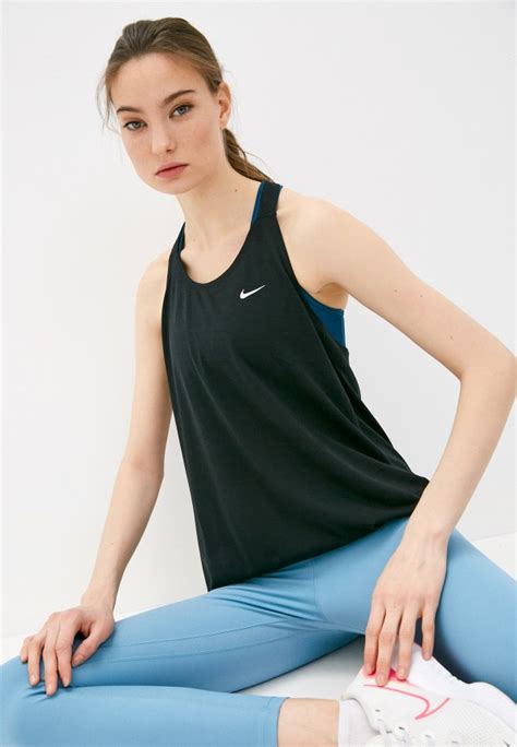 Майка спортивная Nike W NK DRY ESS ELASTIKA TANK цвет черный